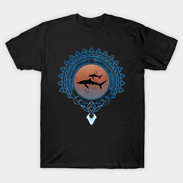 Blue Sharks Polynesia T-Shirt by NicGrayTees